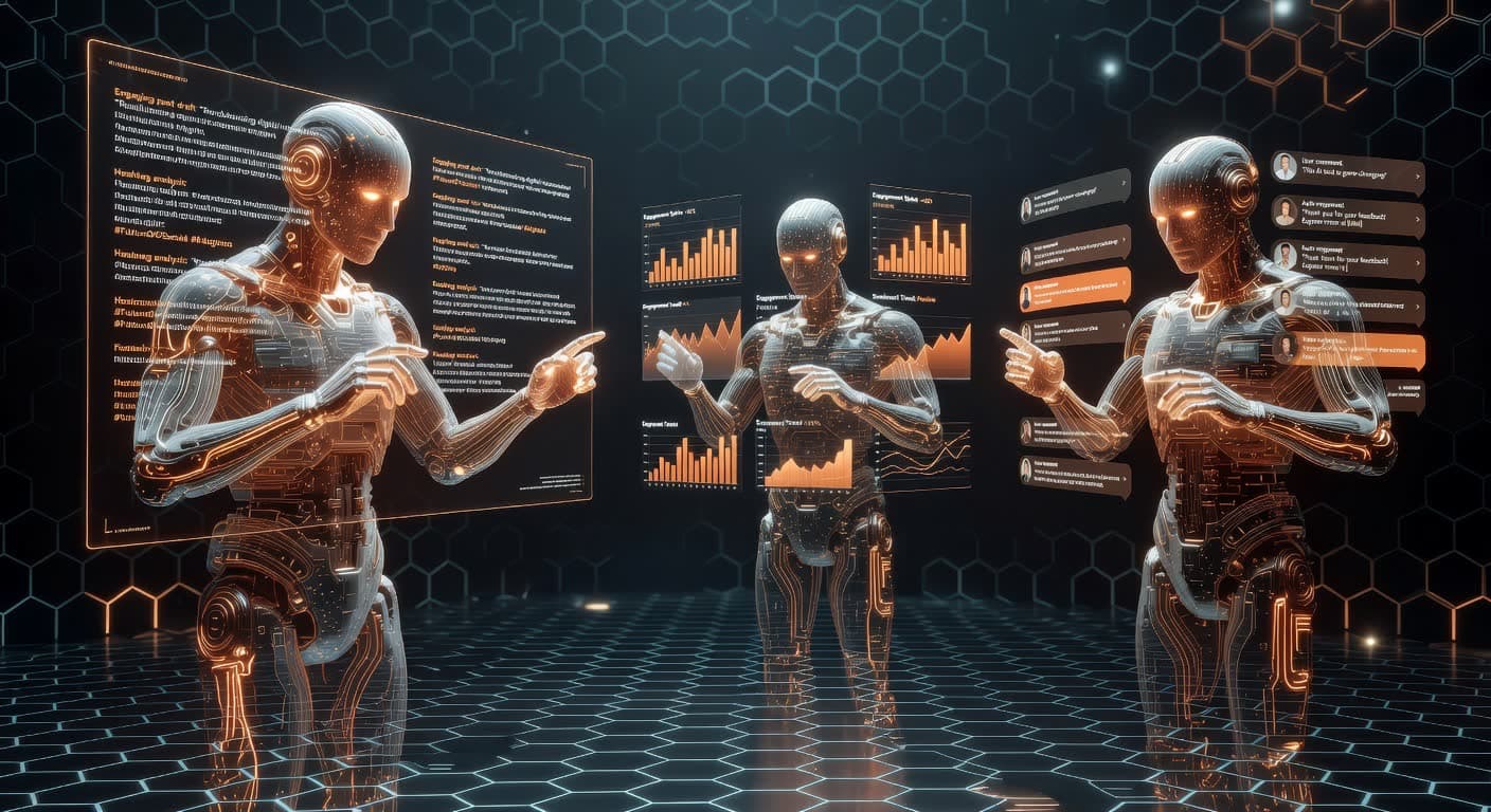 Three AI agents autonomously managing social media