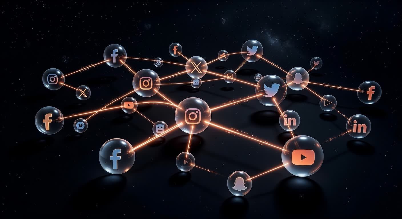 Interconnected social media platforms network